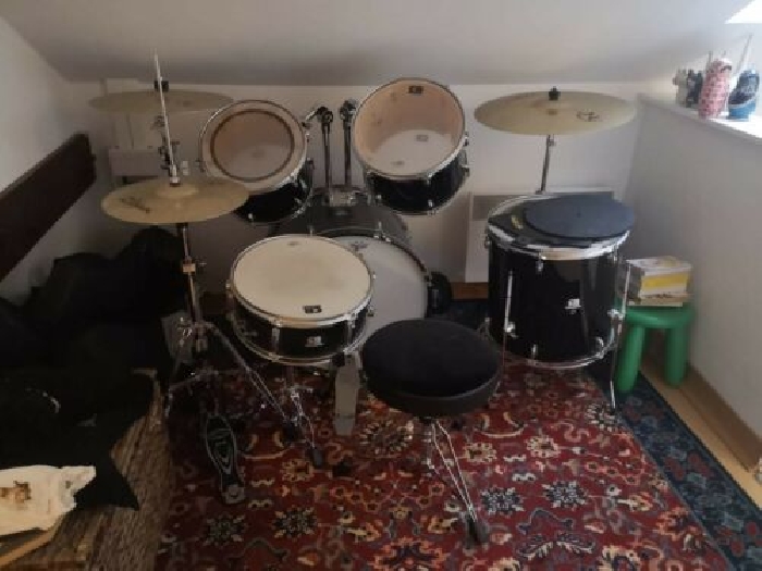 Kit de batterie complet CB Drums, avec siège et atténuateurs - pour débutant/int