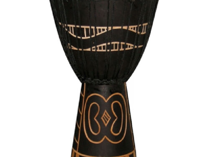 Djembé Tanga Slammer Noir 10'' - Sculpture Gye Nyame