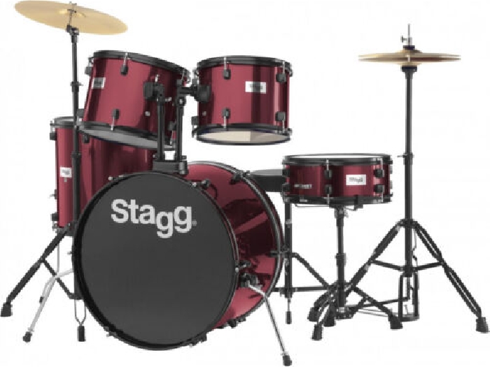 Stagg TIM122B WR - Batterie 22'' Standard, 5 fûts en tilleul (6-plis) + hardwar