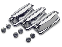 3 COQUILLES DE PERCUSSION POUR CAISSE CLAIRE ENTR'AXE 40 MM AVEC VIS DE MONTAGE 