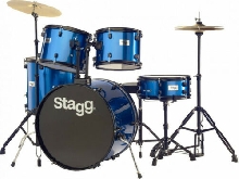 Stagg TIM122B BL - Batterie 22'' Standard, 5 fûts en tilleul (6-plis) + hardwar