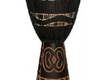 Djembé Tanga Slammer Noir 12'' - Sculpture Gye Nyame