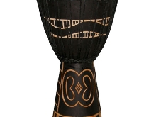 Djembé Tanga Slammer Noir 10'' - Sculpture Gye Nyame
