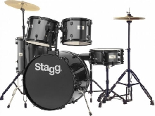 Stagg TIM122B BK - Batterie 22'' Standard, 5 fûts en tilleul (6-plis) + hardwar