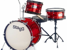 Batterie Junior Stagg TIM JR 3/16 rouge - 3 fûts et accessoires