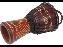DJEMBE ACAJOU ROUGE SCULPTE 14