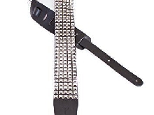 Perri's Leathers P25ST7113 Studded Guitar Strap with Leather Ends - Fits Bass, A